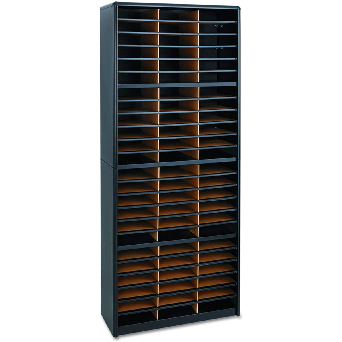 72 Compartment Black Literature Organizer L711