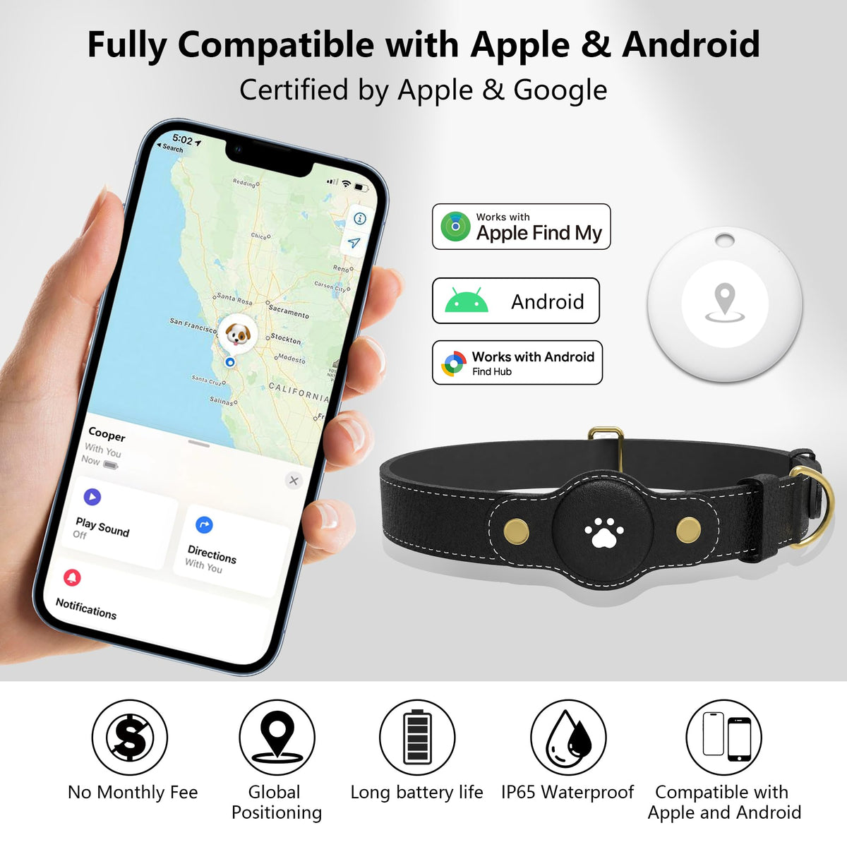 GPS Tracker for Dogs – Smart Dog Collar & Pet Tracker U827305