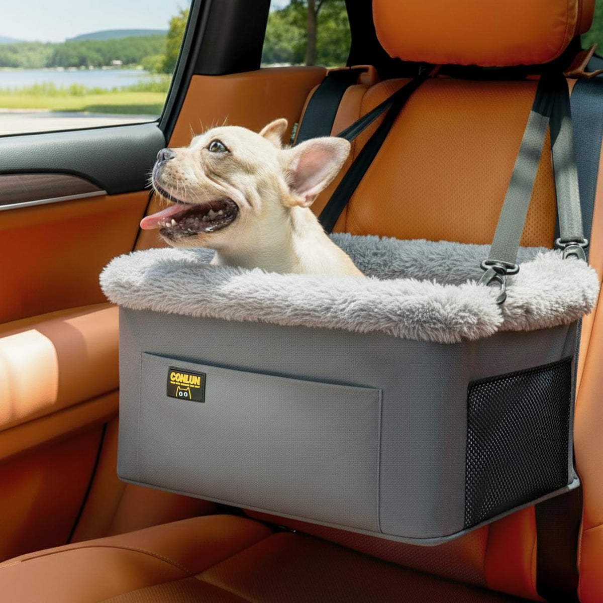 Dog Car Seat Booster Steel Frame Grey S95338