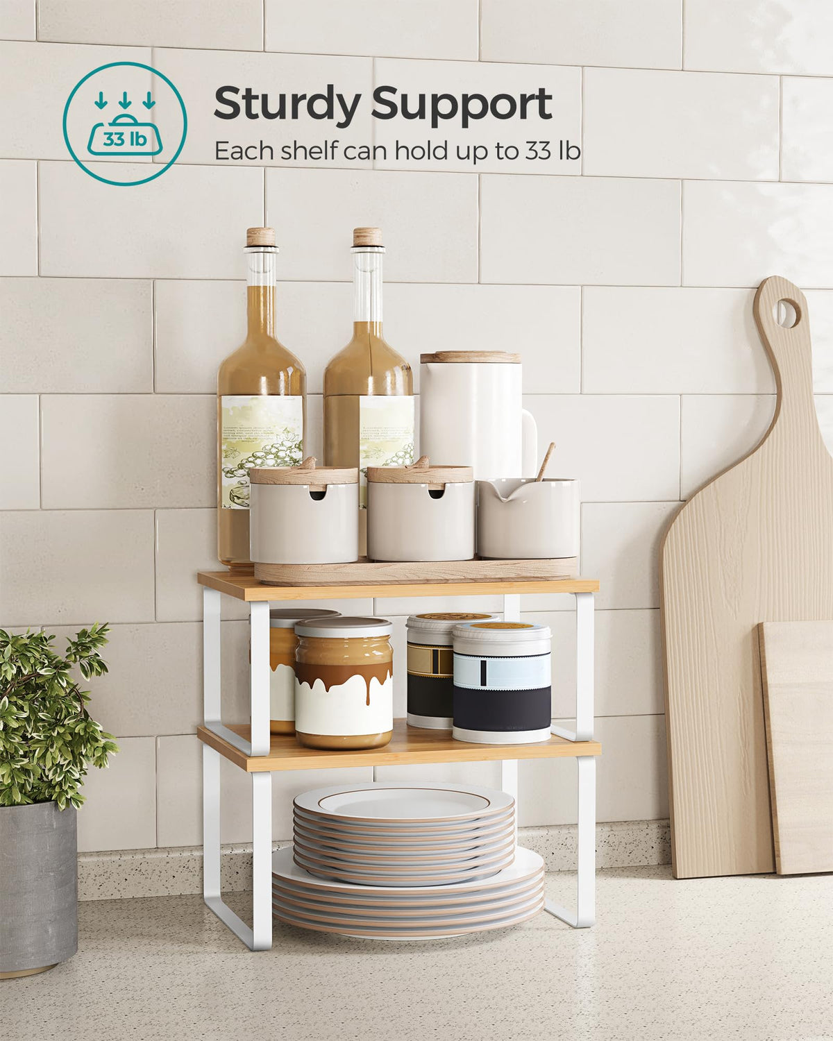 Set of 4 Kitchen Storage Shelf V927115