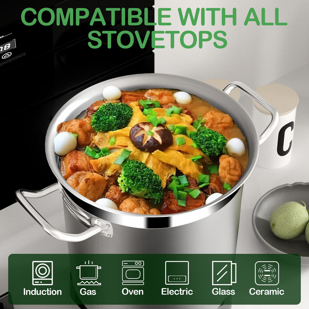 40 Quart Stainless Steel Stockpot with Lid B623016