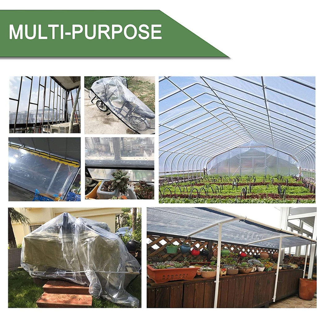 Heavy Duty Waterproof Clear 3x3ft Poly Tarp with Grommets K698335