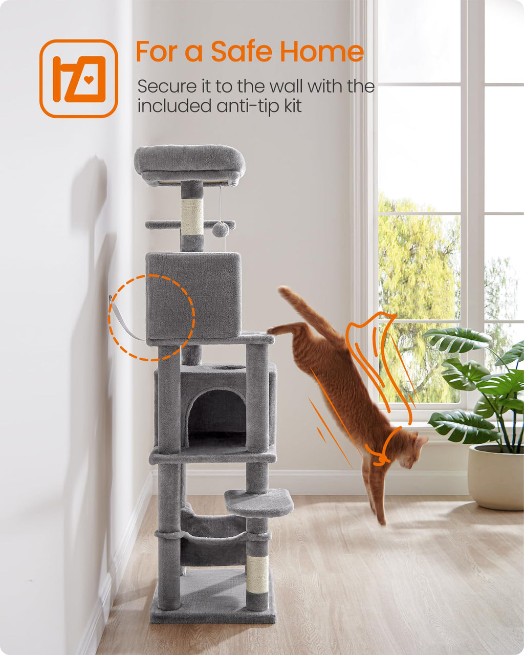 Light Gray Cat Tree H133