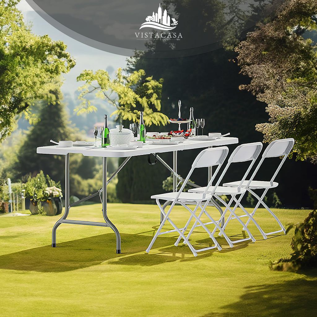 10 Pack White Plastic Folding Chairs N9320