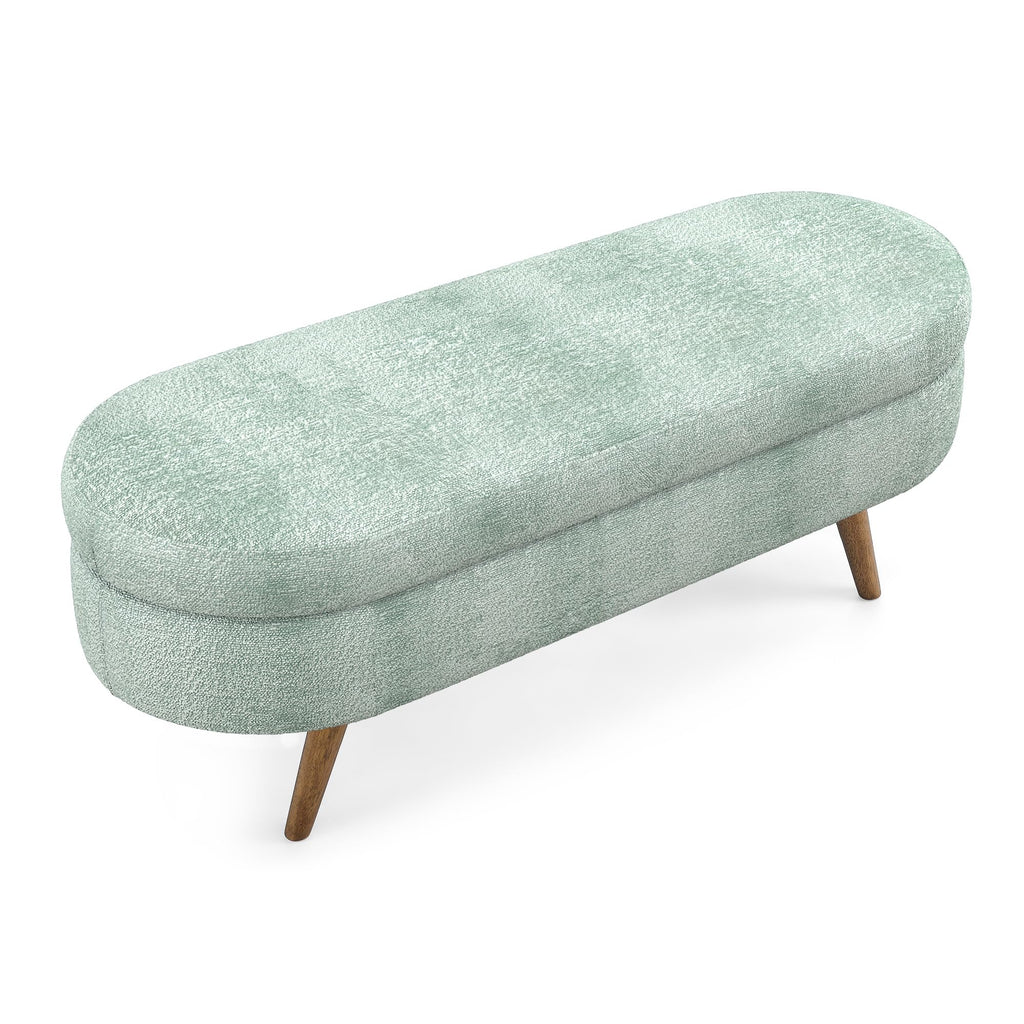 Oval Storage Bench with Rubber Wood Legs U1254