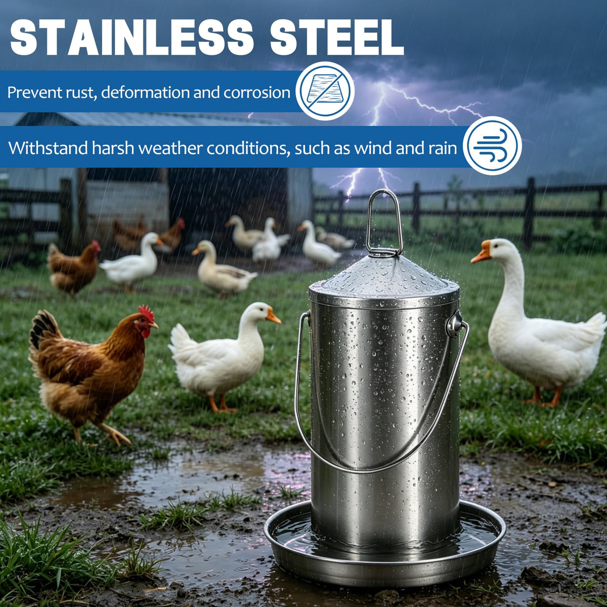 Stainless Steel Chicken Waterer U28819