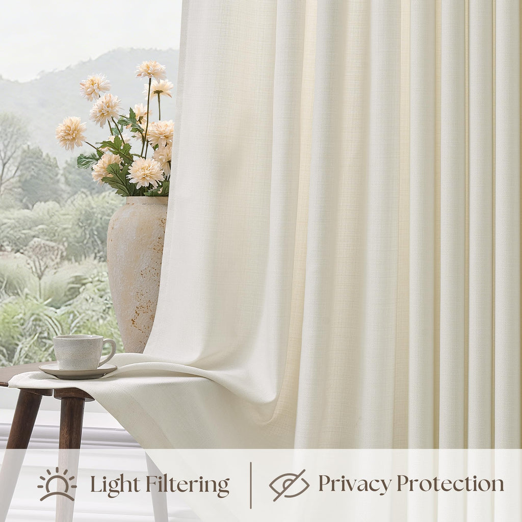 70 Inch Pinch Pleated Semi Sheer Curtains B336