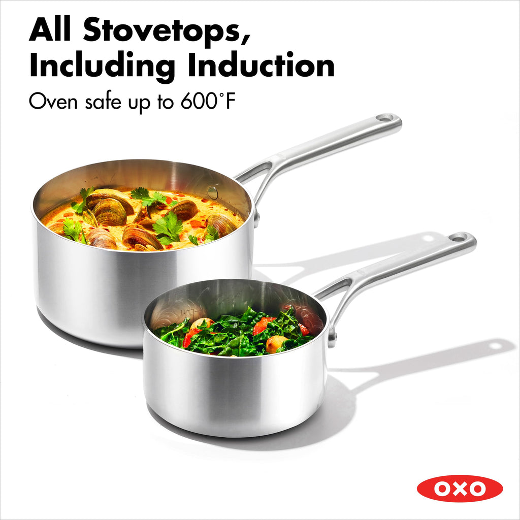 10 Piece Stainless Steel Cookware Set with Ceramic Nonstick Frying Pan Y68634