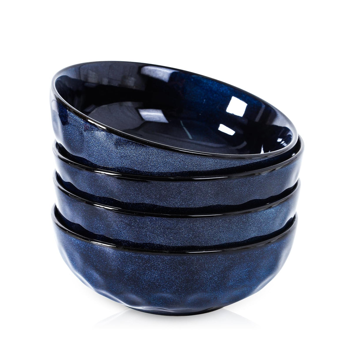 Ceramic Salad Bowls Set, 32 Ounce, Set of 4, Blue X749859
