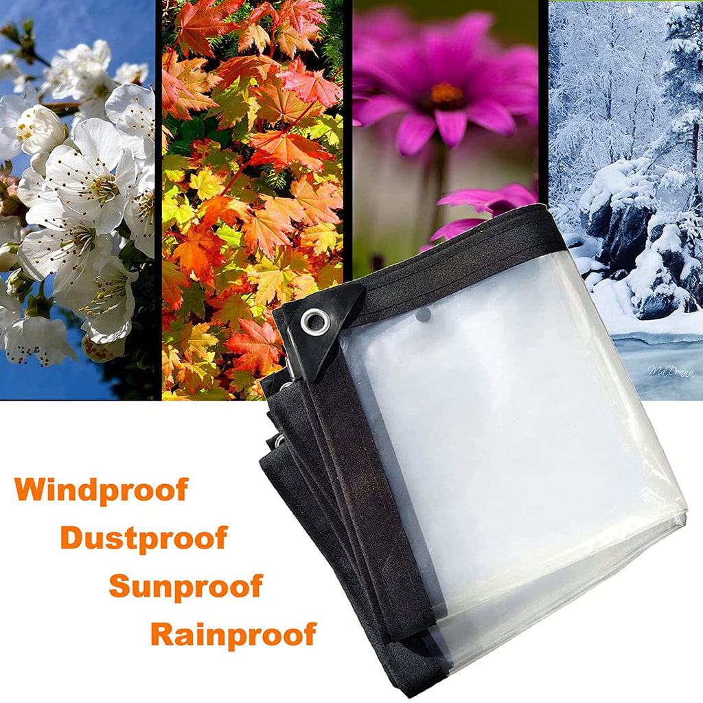 Heavy Duty Waterproof Clear 3x3ft Poly Tarp with Grommets K698335