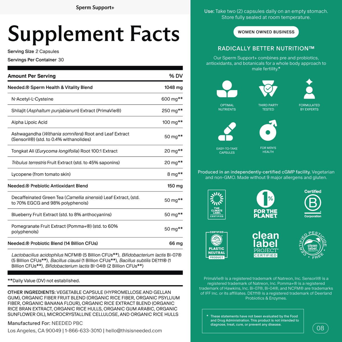 Sperm Support 60 Capsules R972