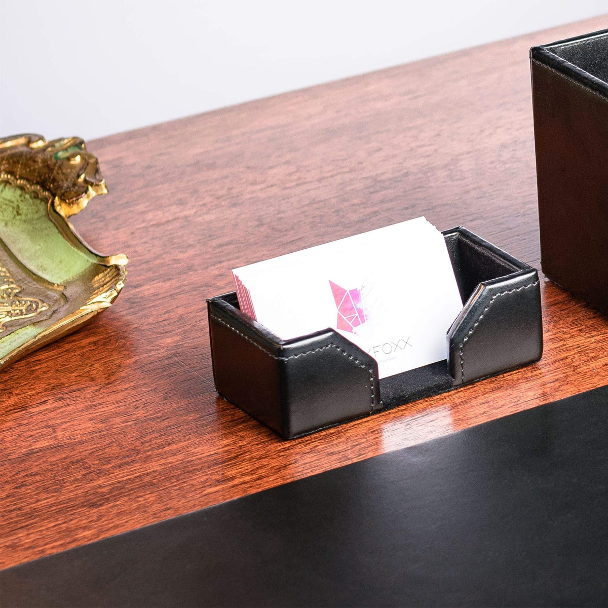 Black 8 Piece Bonded Leather Desk Set L911