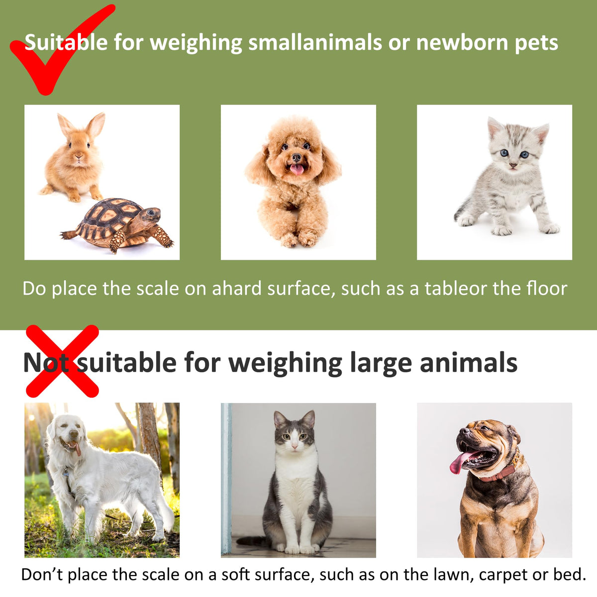 Portable Digital Pet Scale with Hold & Tare Function E195035