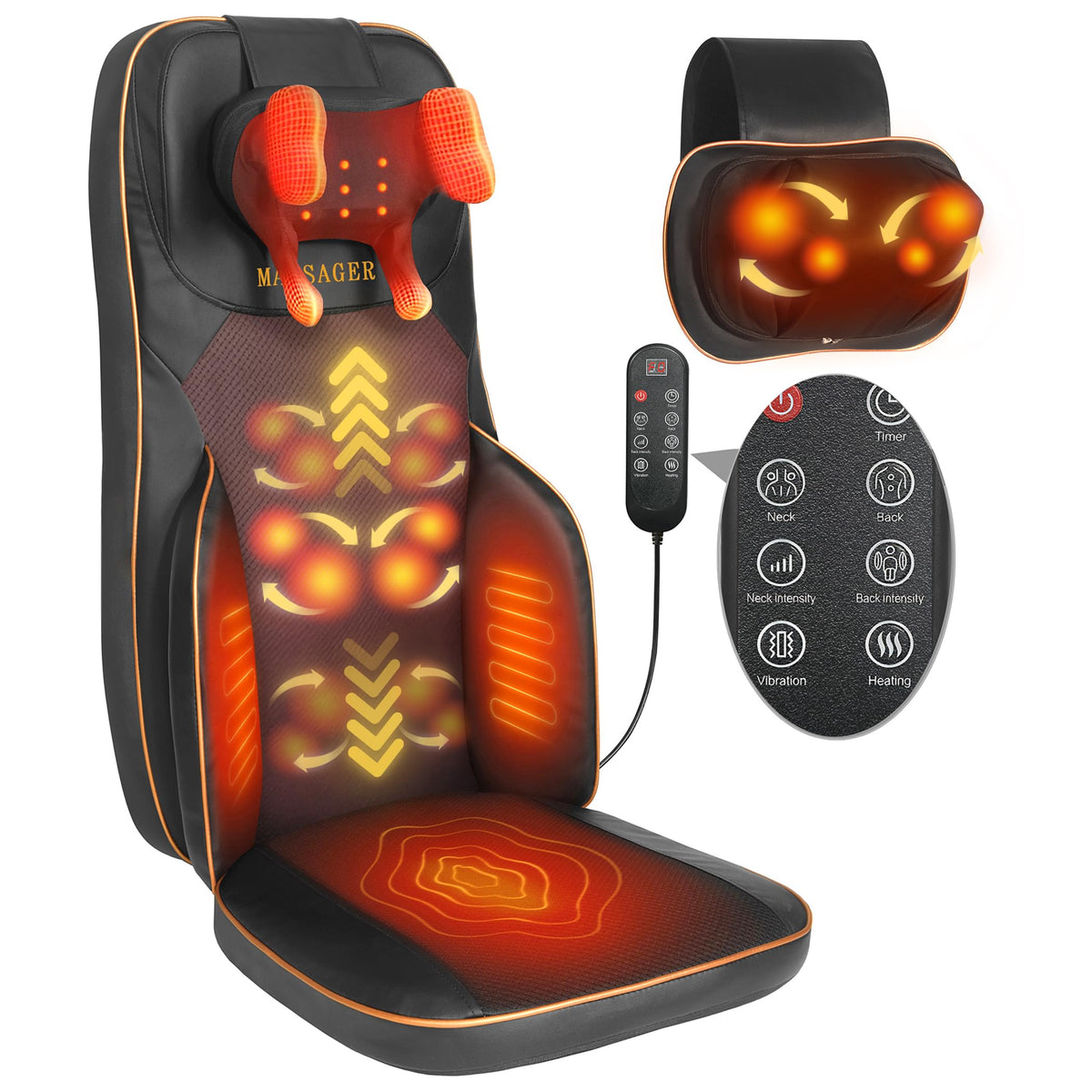 Shiatsu Neck and Back Massager with Heat P1451