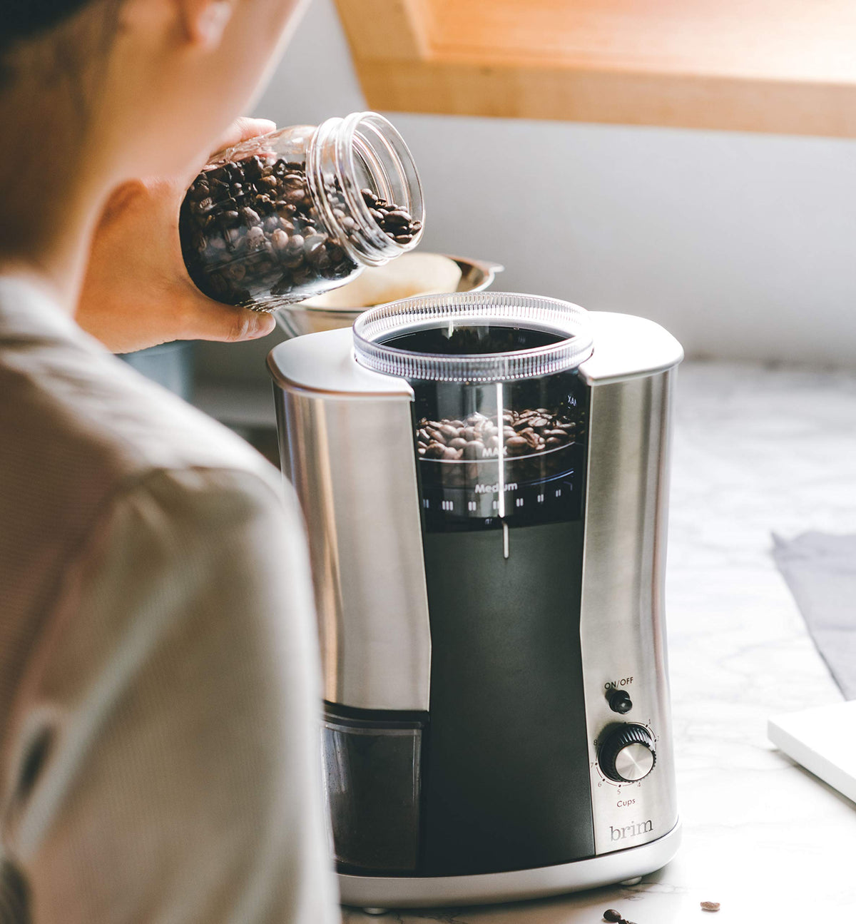 Conical Burr Coffee Grinder, 17 Grind Settings, Stainless Steel/Black D16113