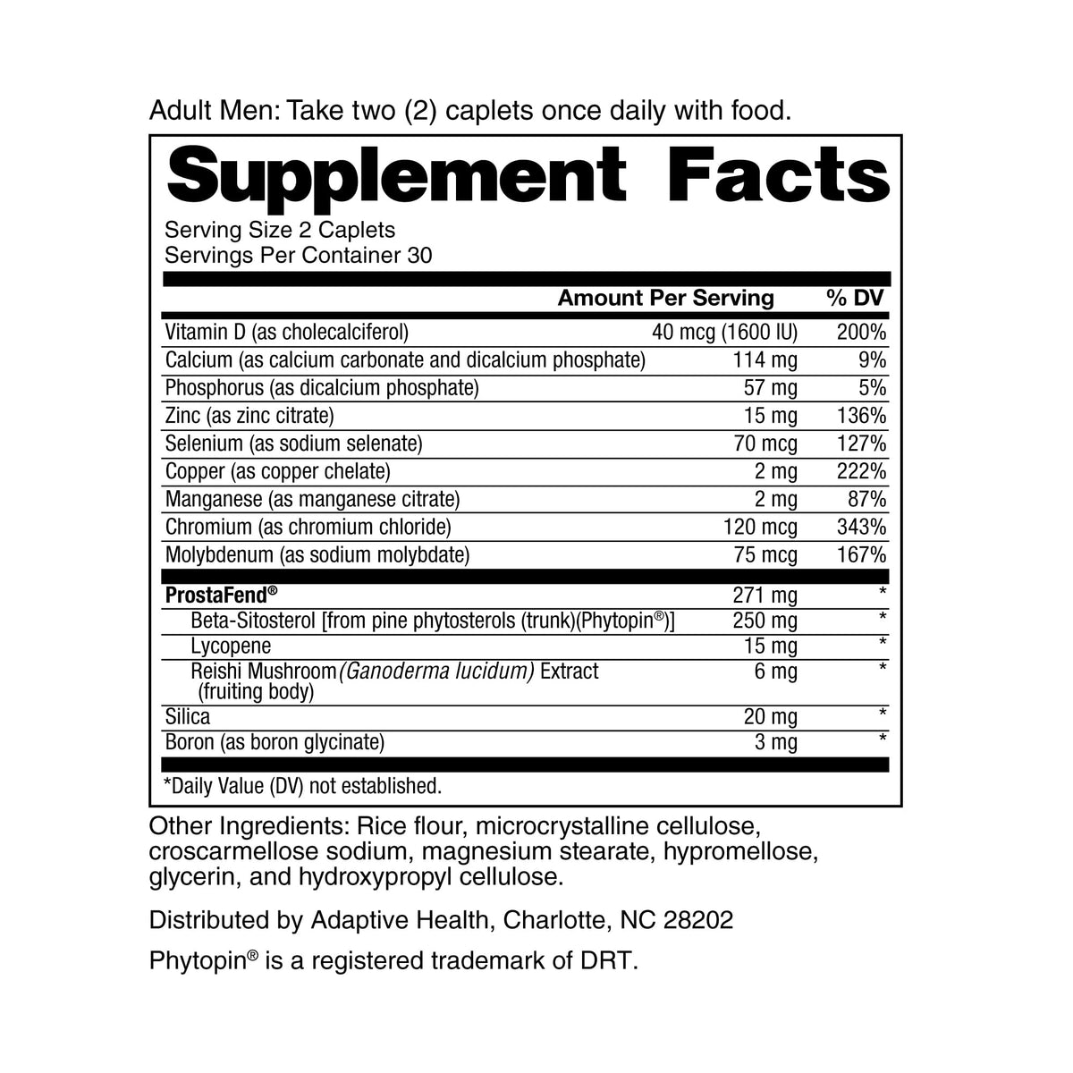 Prostate Health Supplements 60ct F599