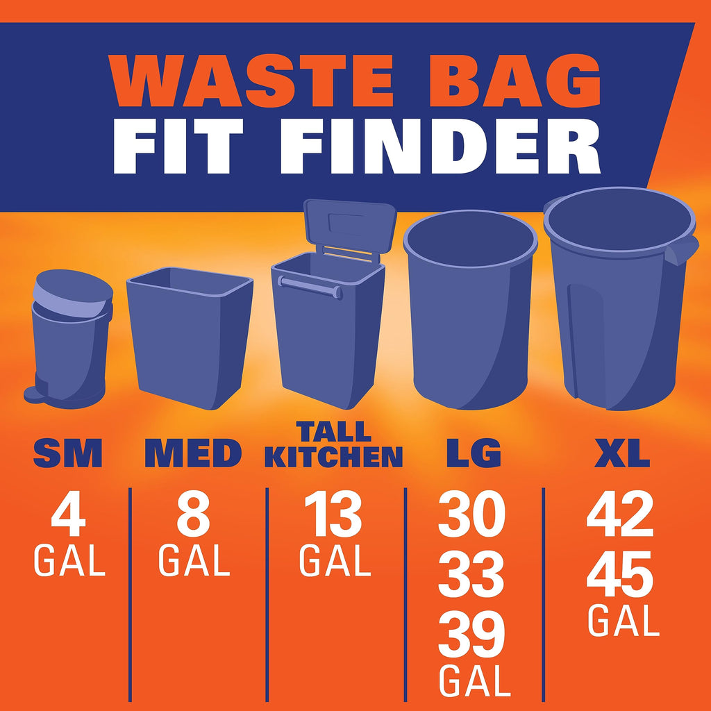 13 Gal White Kitchen Trash Bags 80ct H631135