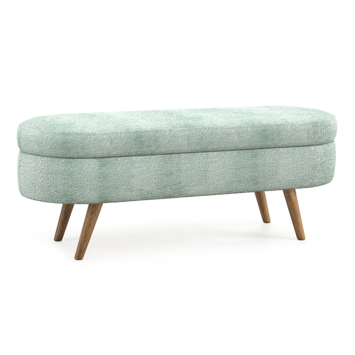 Oval Storage Bench with Rubber Wood Legs U1254