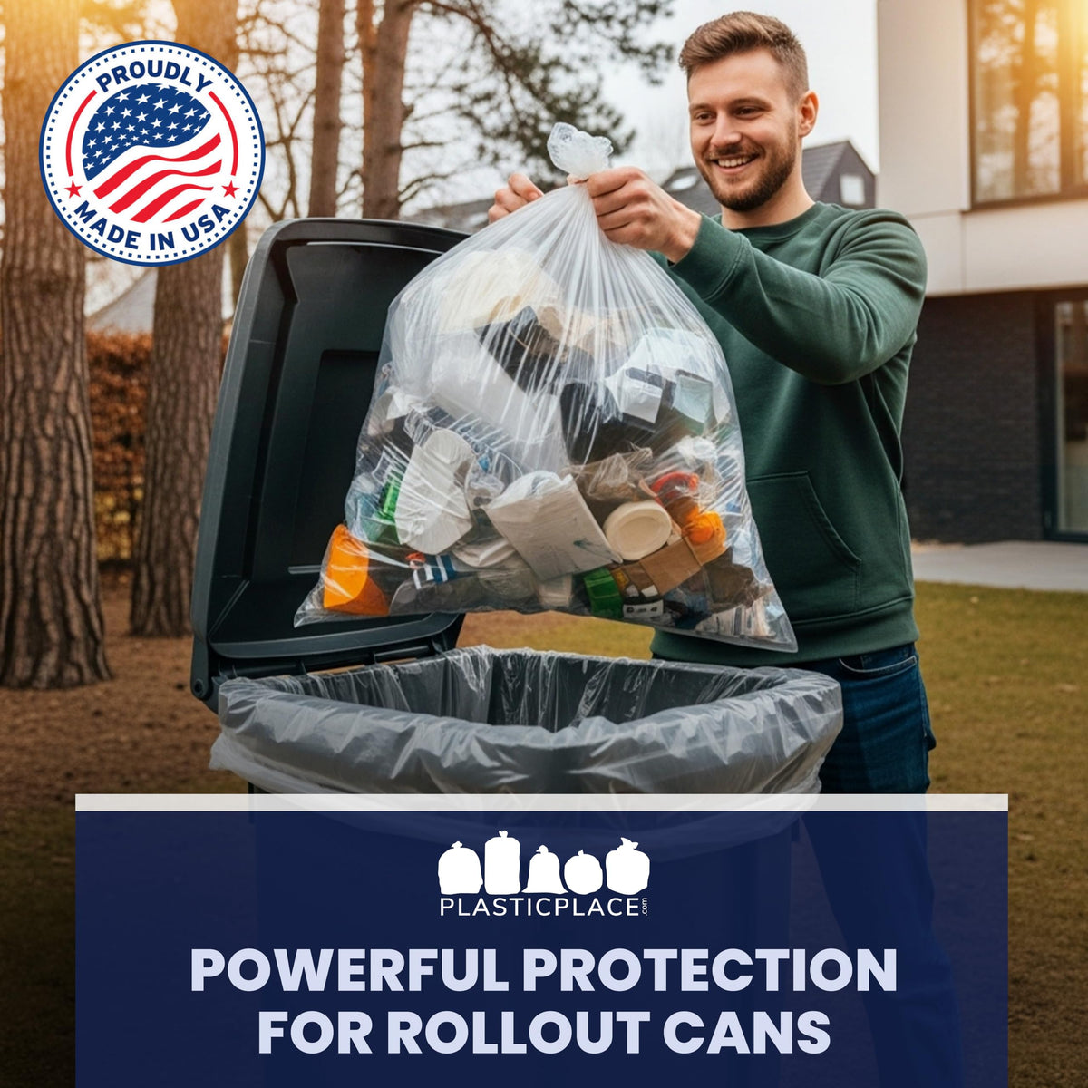 95-96 Gallon 2 Mil Clear Heavy Duty Trash Bags 25 Count Z320