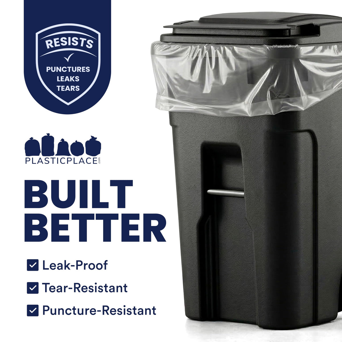 95-96 Gallon 2 Mil Clear Heavy Duty Trash Bags 25 Count Z320