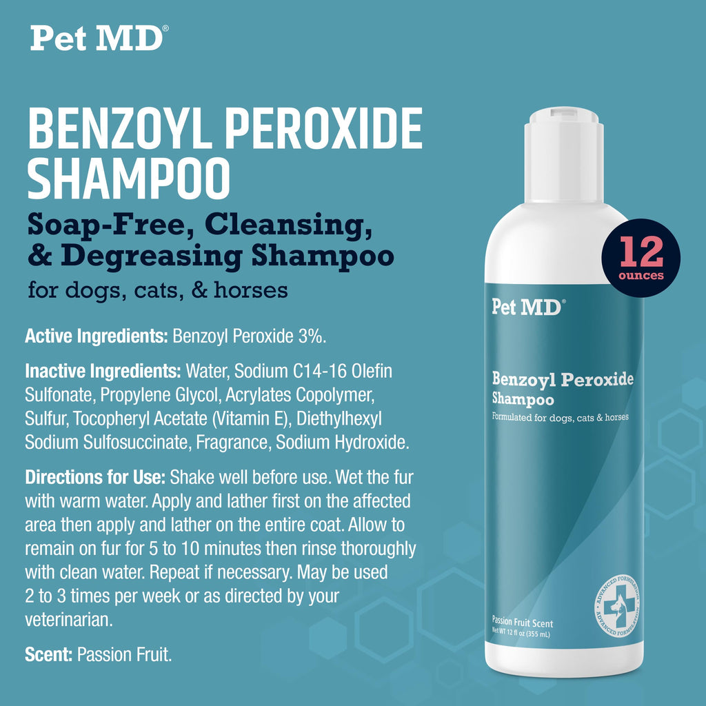 Benzoyl Peroxide Shampoo for Dogs, Cats, and Horses 12oz R4285