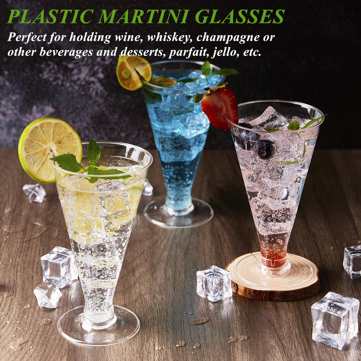 40 Pack 6 oz Disposable Plastic Martini Glasses N7658