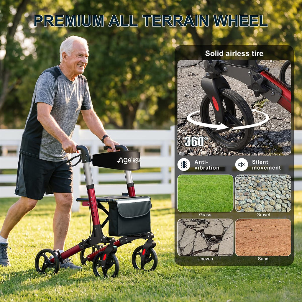 Foldable Rollator Walker with Seat F678159