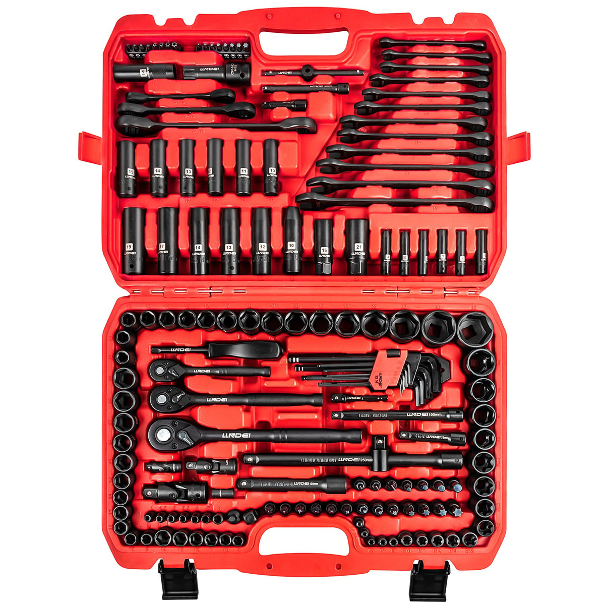 160Pc Mechanics Socket Set 1/2 1/4 3/8" Drive Metric P320
