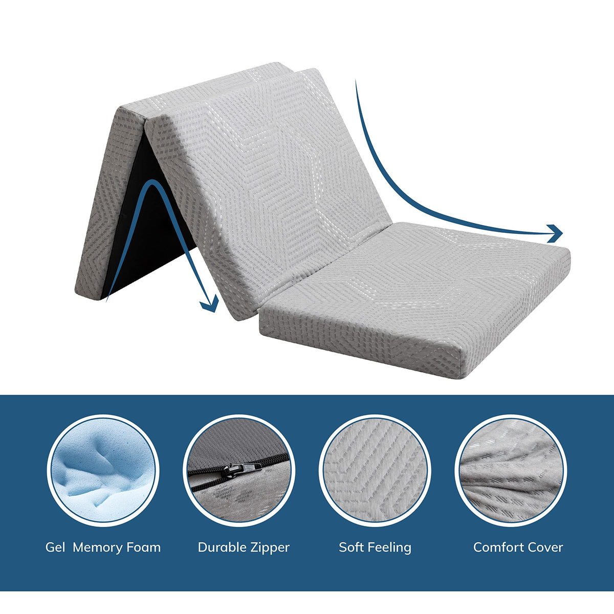 4 Inch Tri Folding Memory Foam Mattress G66738
