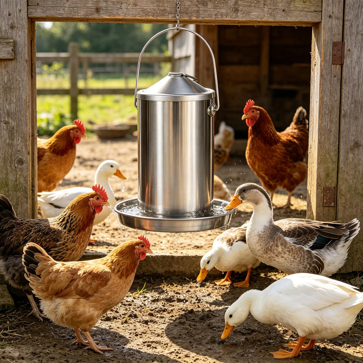 Stainless Steel Chicken Waterer U28819