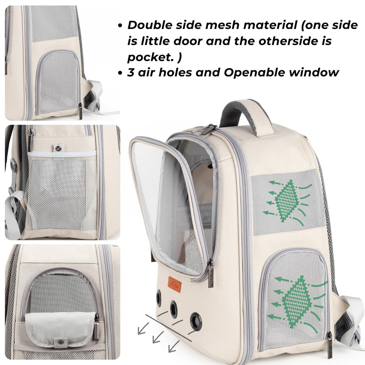Pet Carrier Backpack, Airline-Approved (Beige) H447498