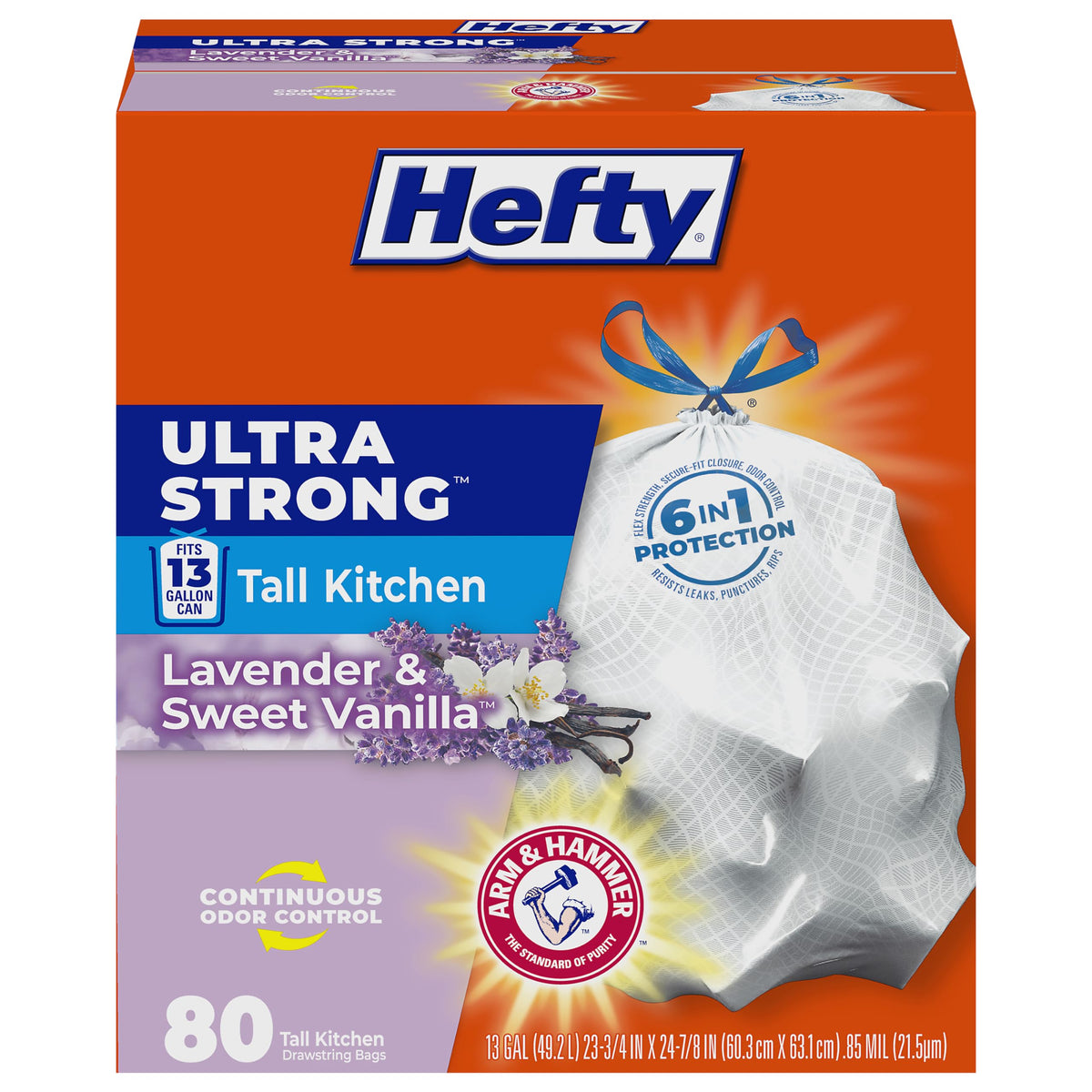 13 Gal White Kitchen Trash Bags 80ct H631135