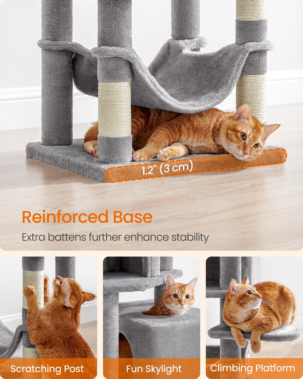 Light Gray Cat Tree H133
