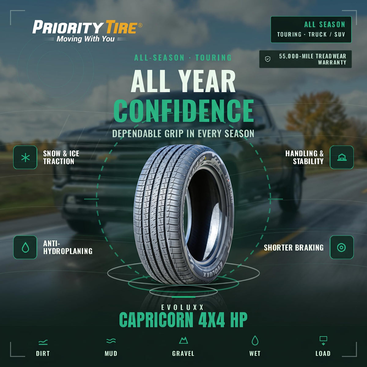 235/55R18 104V All Season XL Tire D7272