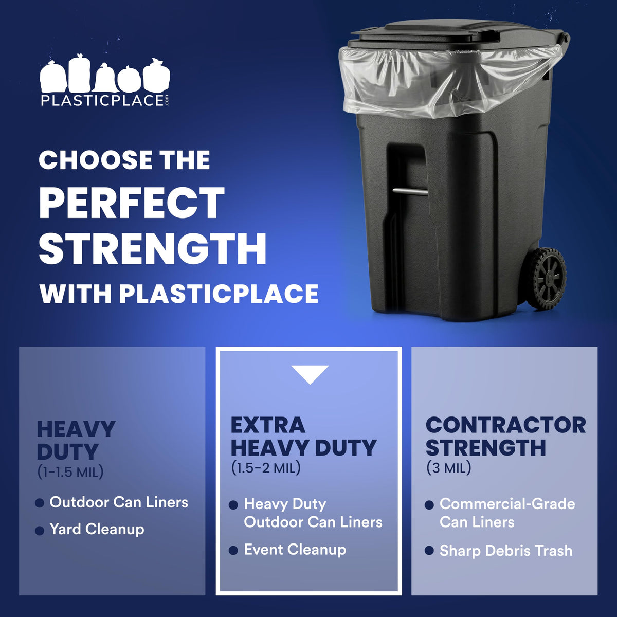 95-96 Gallon 2 Mil Clear Heavy Duty Trash Bags 25 Count Z320