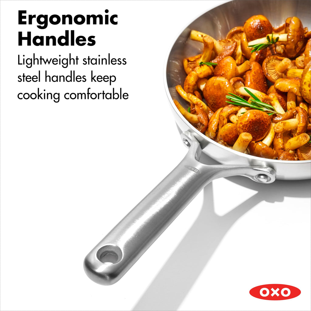 10 Piece Stainless Steel Cookware Set with Ceramic Nonstick Frying Pan Y68634