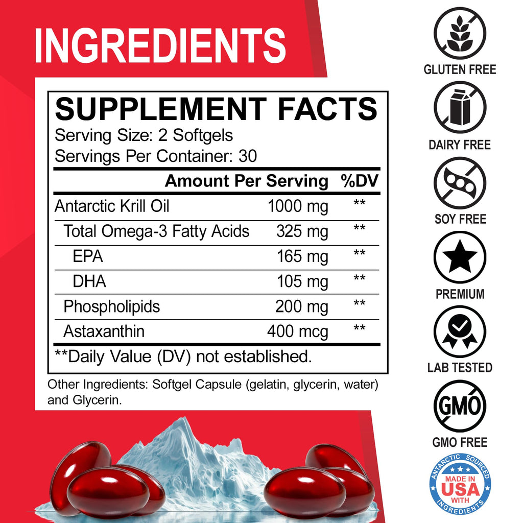 Krill Oil Omega 3 500mg 60 Softgels T676783