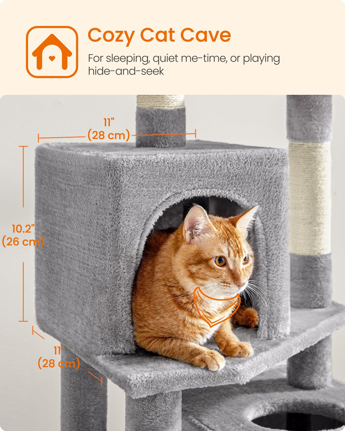 Light Gray Cat Tree H133
