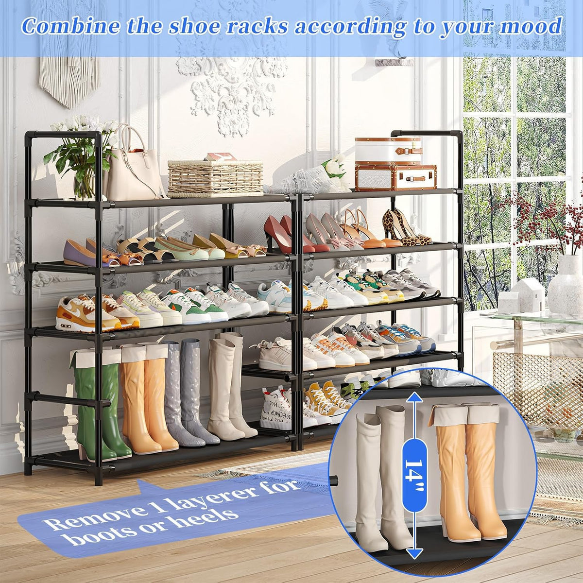 Black 10 Tier Shoe Rack U143133