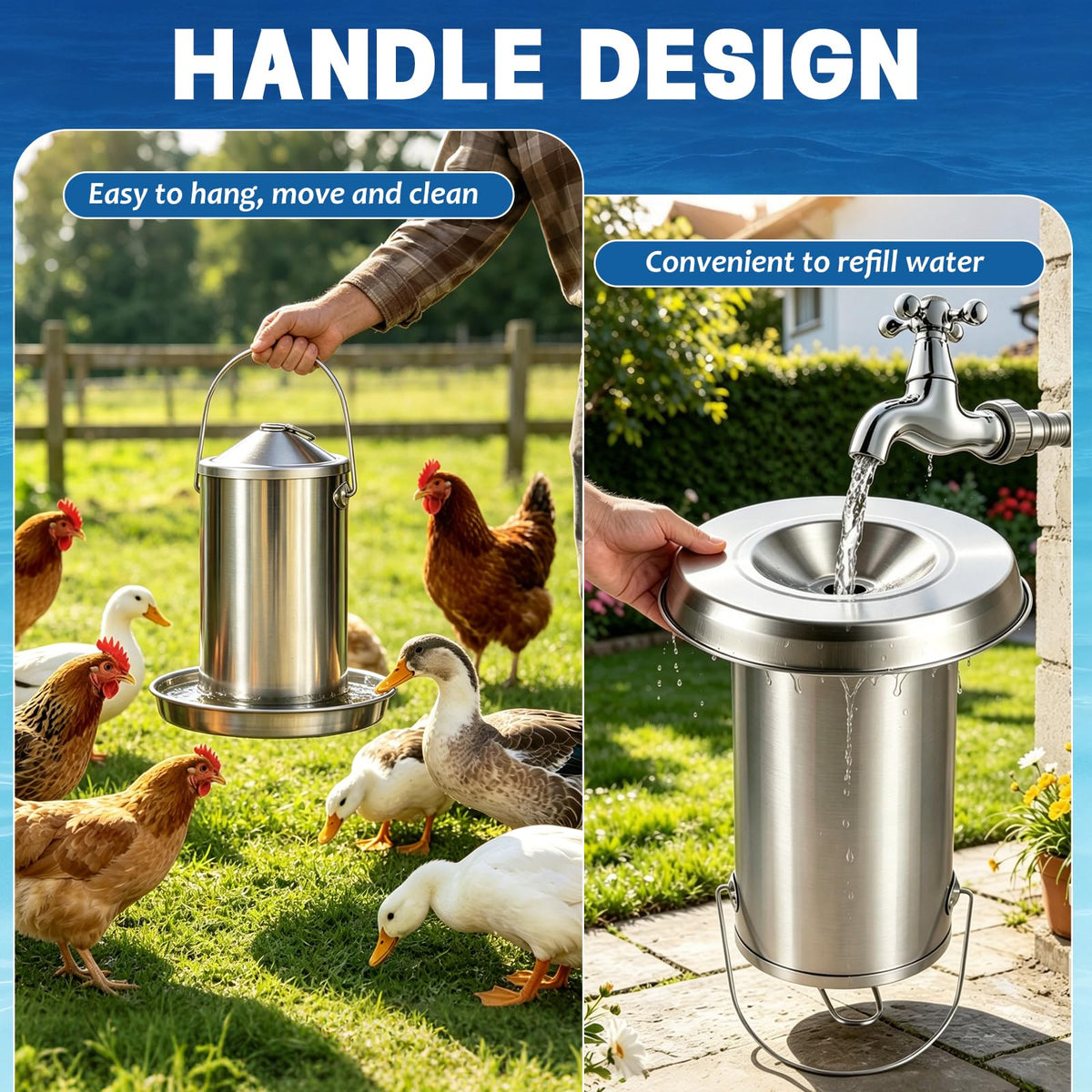 Stainless Steel Chicken Waterer U28819