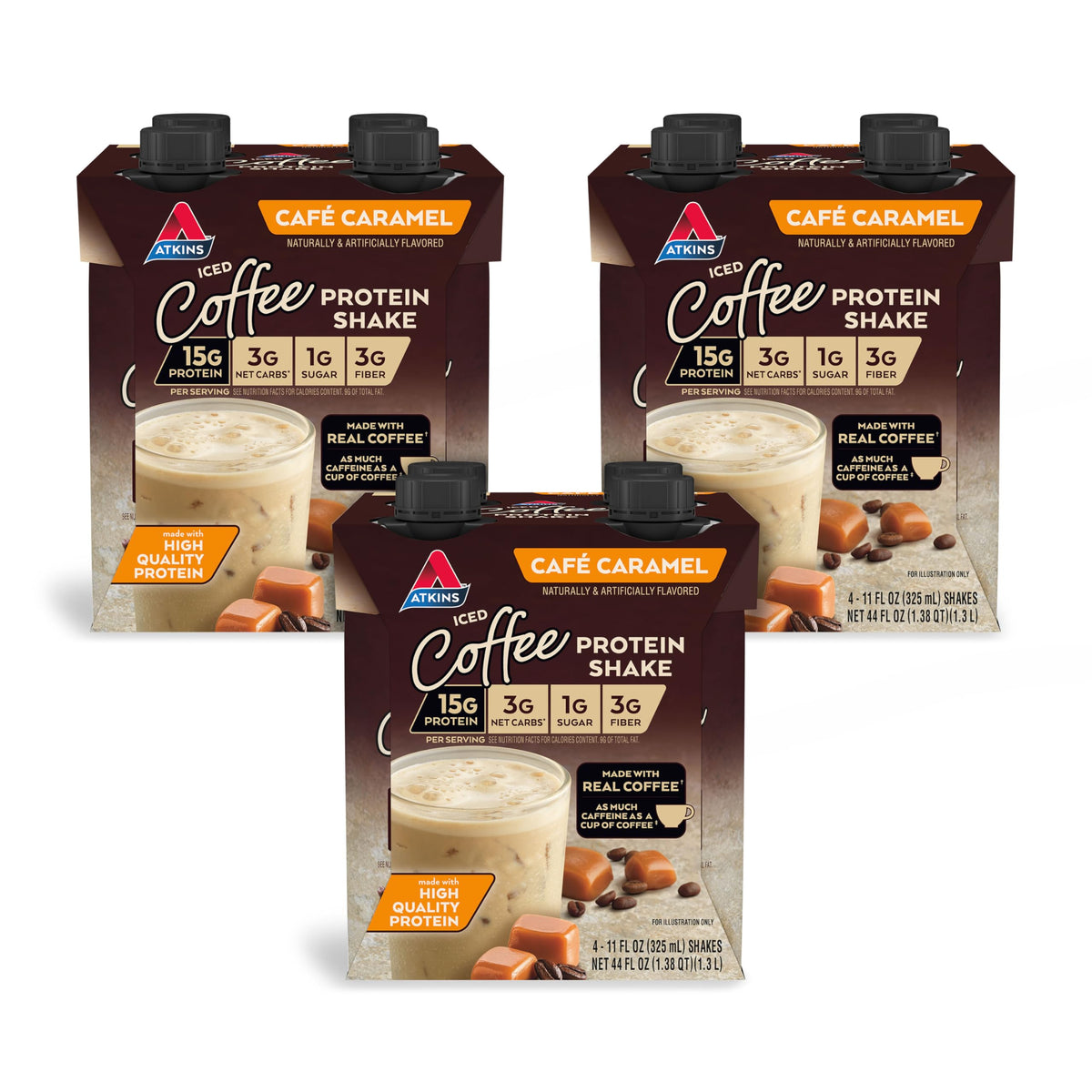 Chocolate Banana & Café Caramel Protein Shake, 15g Protein, Keto Friendly B741