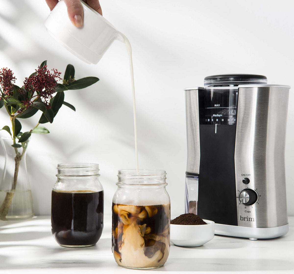 Conical Burr Coffee Grinder, 17 Grind Settings, Stainless Steel/Black D16113