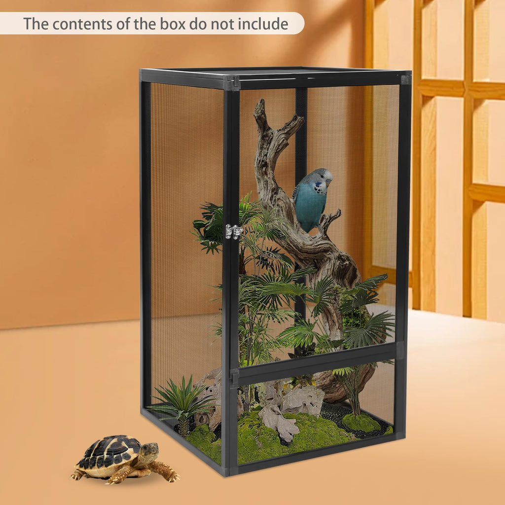 17.7"x17.7"x31.5" Foldable Aluminum Alloy Mesh Reptile Terrarium X584118