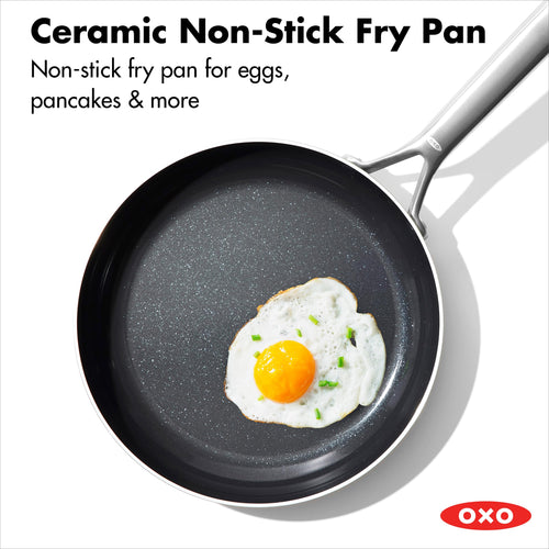 10 Piece Stainless Steel Cookware Set with Ceramic Nonstick Frying Pan Y68634