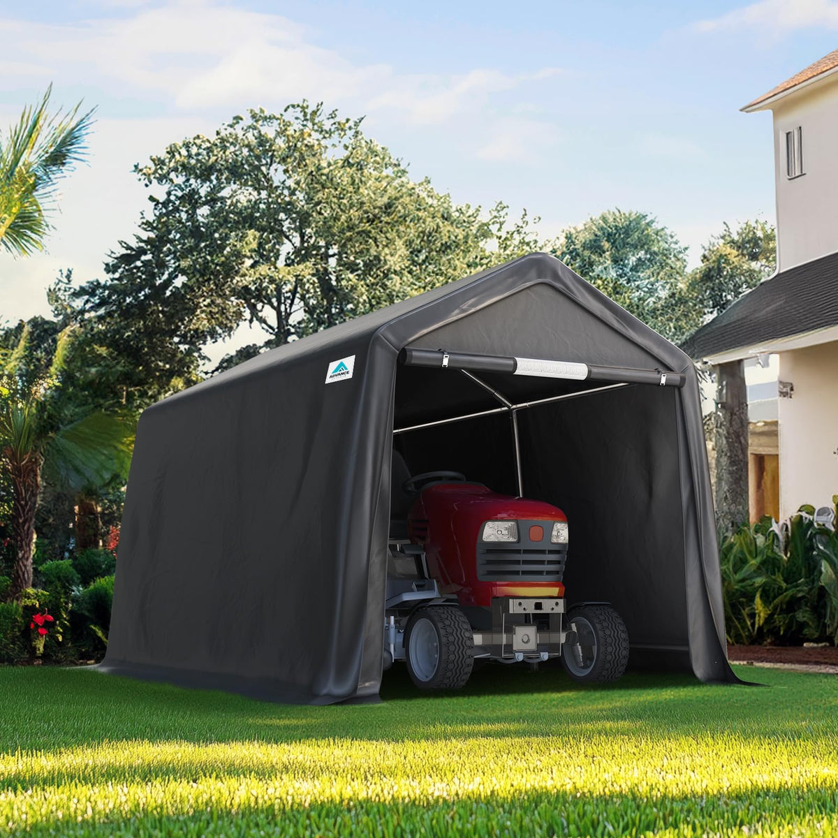 8x14 ft Steel Portable Garage Shelter with 2 Roll up Doors N662