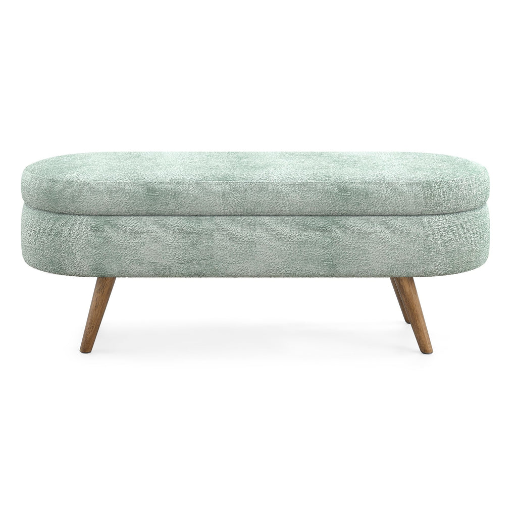 Oval Storage Bench with Rubber Wood Legs U1254