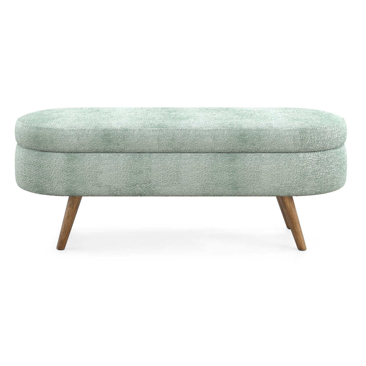 Oval Storage Bench with Rubber Wood Legs U1254