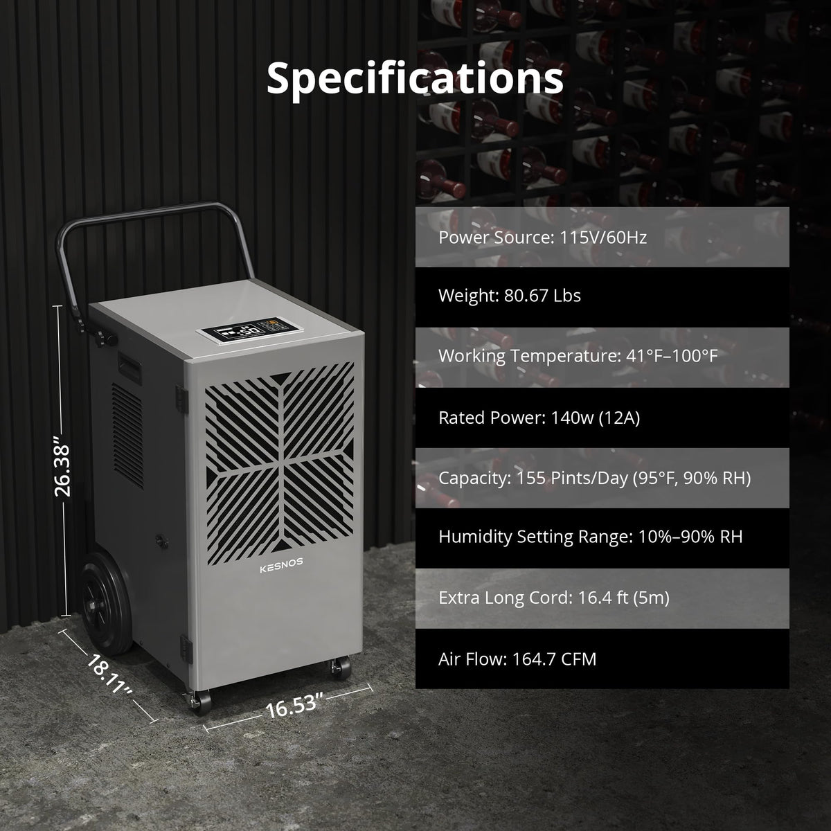 155 Pints Commercial Dehumidifier with Pump X26347