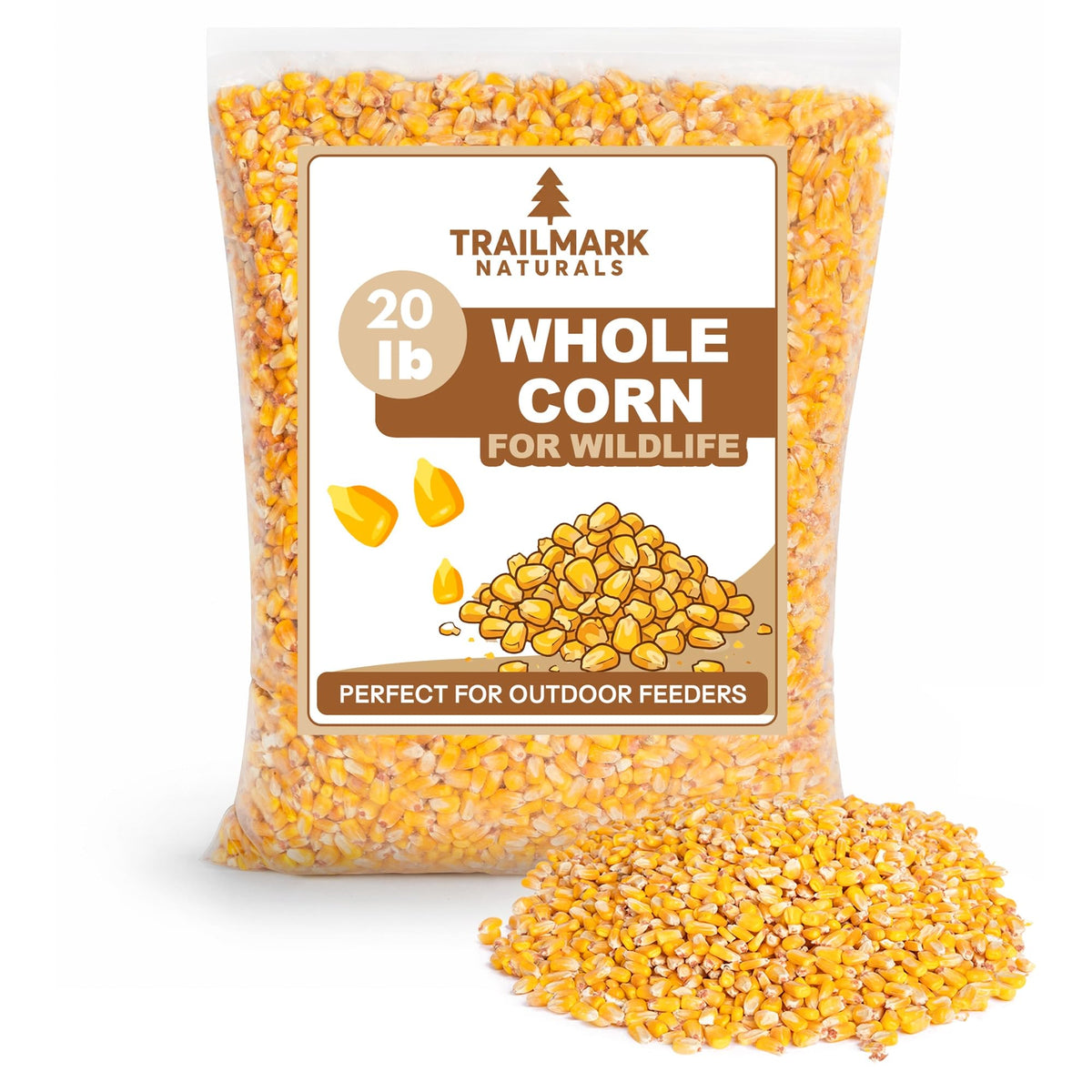 Whole Corn 20 LB Bird Seed & Wildlife Feed J1006