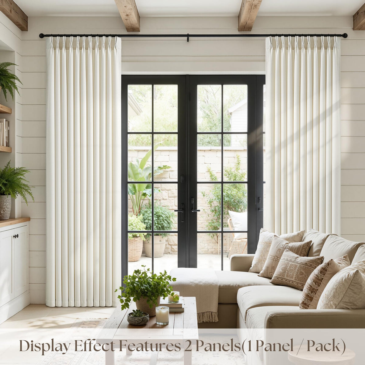 70 Inch Pinch Pleated Semi Sheer Curtains B336